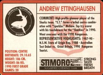 1991 Stimorol NRL #93 Andrew Ettingshausen Back